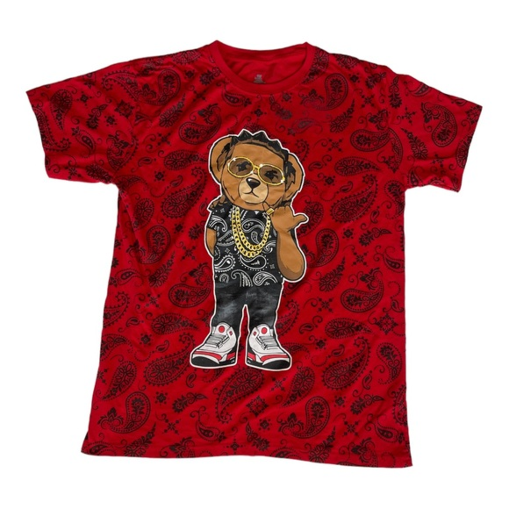 Vibes by Bailey Apparel Bear Gray Short Sleeve T-Shirt Men's‎ Large Hustle Bear